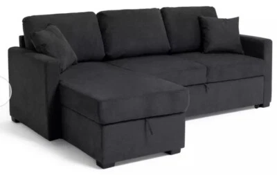 £400 • Buy Habitat Regan Left Hand Corner Chaise Sofa Bed - Charcoal