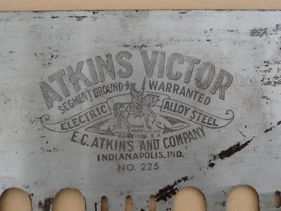 Nos Antique 2 Man Atkins Victor No 225 Crosscut Saw Lance Perforated Cross Cut • $1695