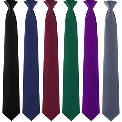 6 Pcs Clip On Ties For Men Solid Color Mens Tie Clip On Necktie 20 Inches Preti • $23.80