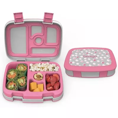 NEW Bentgo Kids Prints Leakproof 5 Compartment Bento Style Lunch Box - Pink Dots • $14.91