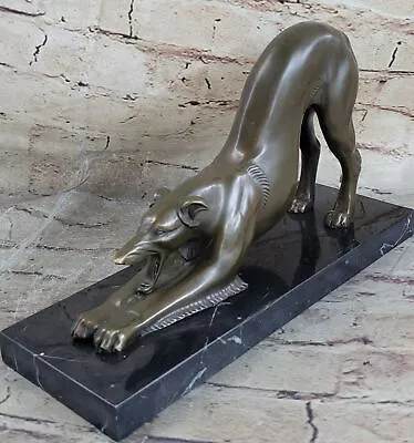 £244.97 • Buy Greyhound Or Saluki Racing Dog Bronze Statue Sculpture Figure On Marble Base 6 