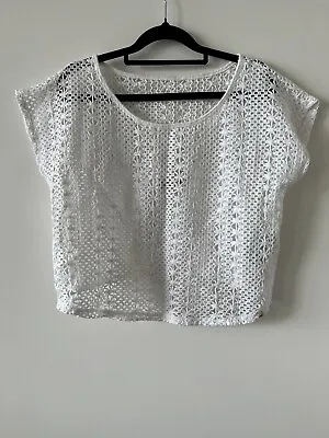 $8 • Buy Hollister White Smock Top Lace Size M