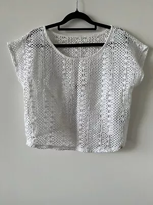 $8 • Buy Hollister White Smock Top Lace Size M