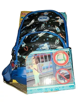 Nuby Quilted Space Backpack With Safety Harness Leash - Adjustable Straps • $24.99