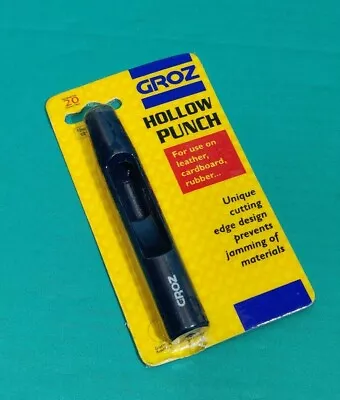 Quality Groz 12mm Hollow Hole Punch Tool Wood Leather Plastic Belt Craft Wad • £9.99