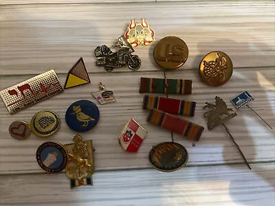 Lot Vintage Pinbacks Pins Tie Lapel Pin Military Men’s Junk Drawer V380 • $5