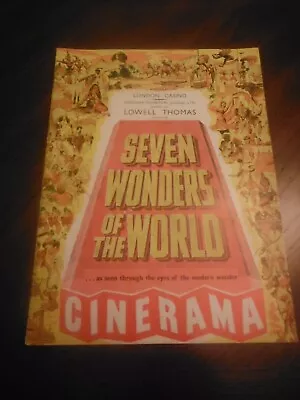 Vintage 1956 “seven Wonders Of The World” Movie Souvenir Program • $4.99