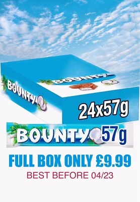 £9.99 • Buy Bounty Milk Chocolate FULL BOX Of 24 X 57g.Bar ￼Best Before 04/23