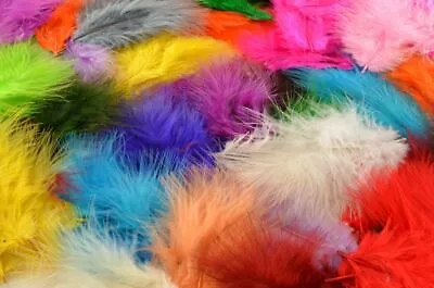 Fluffy Marabou Feathers For Arts And Crafts 120 Per Pack 3cm - 10cm Long • £3.29