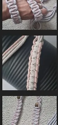 Handmade Macrame Yoga Mat Strap In Pink & Grey • £3.89