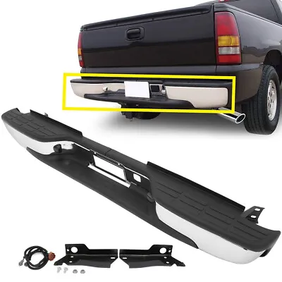 Chrome Rear Step Bumper For 1999-2007 Chevy Silverado GMC Sierra 2500HD 3500 • $147.79