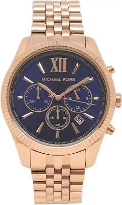 Michael Kors Men's Lexington Quartz Rose Gold-Tone Watch - MK6710 NEW • $109.99