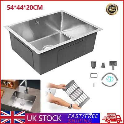 Large Capacity Stainless Steel Single Bowl Kitchen Sink Undermount Rectangular • £49.99