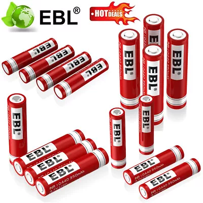 Lot EBL 3.7V AAA 350mAh 10440 Rechargeable Li-ion Battery 10mm*44mm Button Top • $11.19