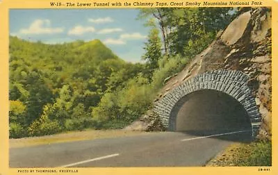$3.99 • Buy Vintage Linen Postcard Great Smoky Mountains Natl Park Lower Tunnel