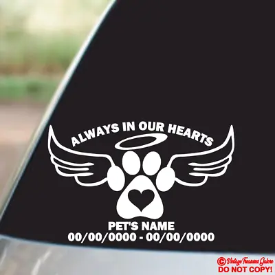 Custom Personalized Name Text Loving Memory Pet Dog Cat Vinyl Decal Car Sticker • $2.99