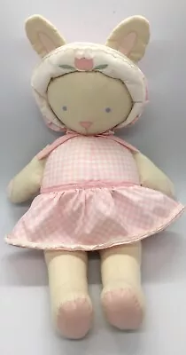 Rabbit House Of Hatten Cloth 20” Doll Girl Pink Gingham Dress & Bonnet By Ackley • $16