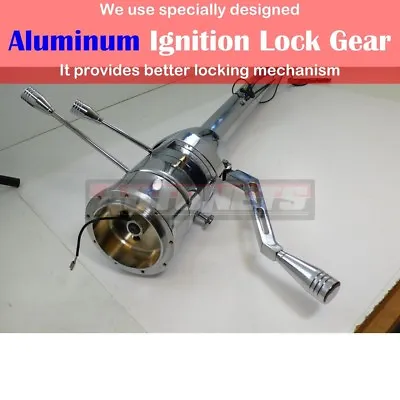 Chrome Stainless 28  Automatic Tilt Steering Column Shift No Ignition Key GM Rod • $348.66