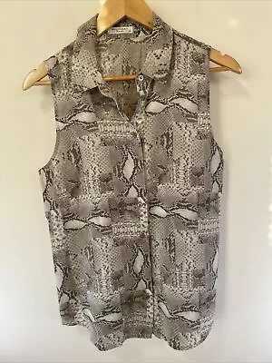 Equipment Femme Sleeveless Button Up Silk Snake Skin Print Blouse Size S/P • $44.90