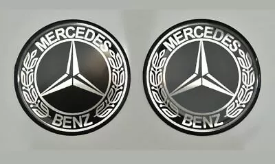 2pcs X MERCEDES BENZ Sticker (Ø 50mm) Vintage Logo Domed 3D Decals • $9.93