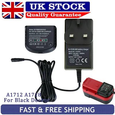 £13.49 • Buy Charger For Black Decker 9.V-18V A1712 A1718 A12 A18 Ni-MH Ni-CD Battery Durable