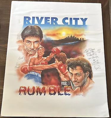 Vinny Pazienza Garza 1990 River City Rumble Boxing Poster Rare 24x20 • $39.99