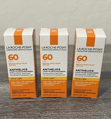 La Roche-Posay Anthelios Ultra Light Sunscreen SPF 60 - 0.17oz 5 Ml (Lot Of 3) • $15.99