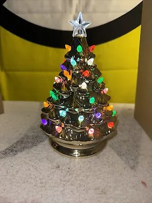 Avon Iconic 2020 Vintage Light Up Gold Ceramic Christmas Tree- New In Box • $27.50