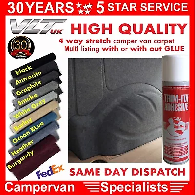 £139.98 • Buy Camper Van Carpet 4 Way Stretch Lining VW T6 5 Transporter Caddy Transit Trimfix