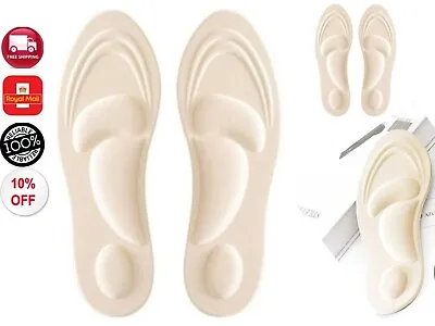 Unisex 4D Memory Foam Orthopaedic Shoe Insoles Pads Comfort Foot Feet Heel NEW • £3.45