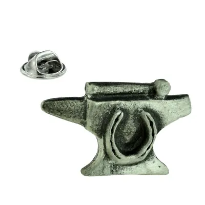 Pewter Blacksmiths Anvil LAPEL PIN Farrier Horse Hat Cap Badge Present GIFT BAG • $22.23