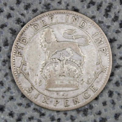 £1.99 • Buy Sixpence 1926 Vintage Silver (.500) Lion And Crown Reverse King George V GB UK