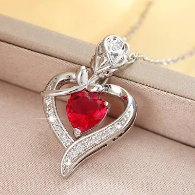 Women 925 Silver Filled Cubic Zirconia Necklace Pendant Creative Mom Jewelry • $2.40