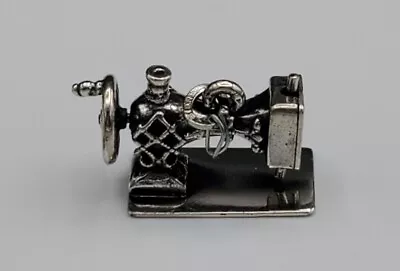 Vintage Beau Sterling Silver Charm Detailed Mechanical Sewing Machine  • $35