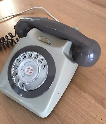 Vintage Rotary Dial Telephone British Telecom 746F. Fully Working Grey/Brown • £12.50