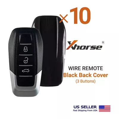 10X Xhorse Universal Wire Remote Key Black Back Cover 3 Buttons XKFEF5EN • $82.60