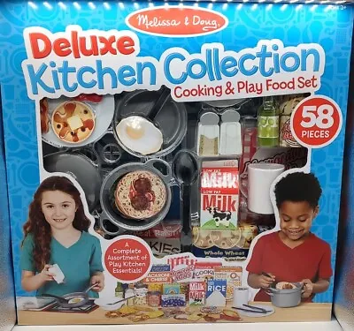 Melissa & Doug Deluxe Kitchen Collection Cooking & Play Food Set – 58 Pieces • $17
