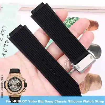 26*19MM Rubber Watch Band Strap For Hublot Big Bang Classic Fusion Striped • $16.62