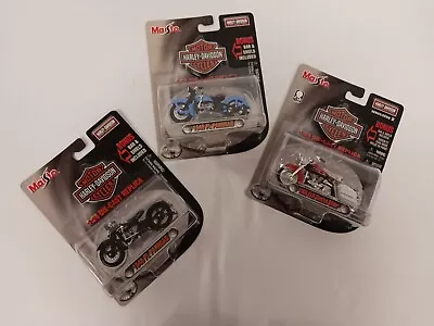 Maisto 1:24 Scale Harley Davidson Die Cast Replica Motorcycles Lot Of 3 • $15.99