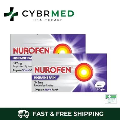 Nurafen Migraine/Headache 12 Or 24 Caplets 342mg Rapid Pain Relief Nurfen • £5.20