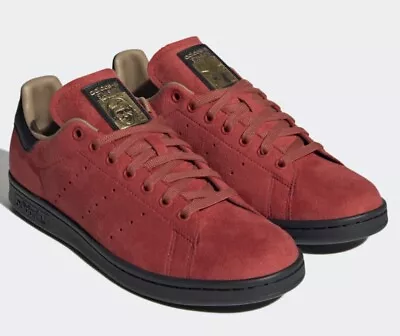 Size 10.5 - Adidas Stan Smith Disney Peter Pan Captain Hook Red Suede Black NEW • $69.99