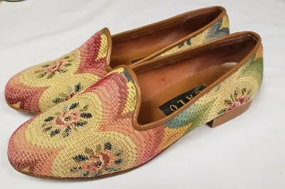 $27.99 • Buy Zalo Womens Tapestry Leather Flat Shoes Floral Multi Size 6M