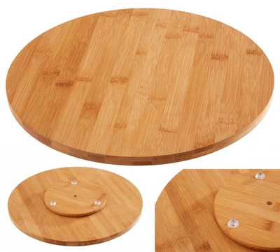 £117.95 • Buy Bamboo Wood Lazy Susan Rotating Tray Serving Plate Solid Wooden Stable Base 35cm