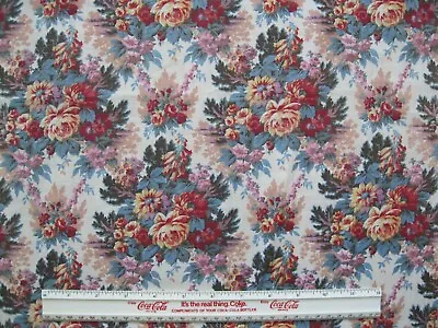 Cottage Chic Roses Fabric BTY Cotton Cabbage Classic Quilt Decorator Cottagecore • $9.99