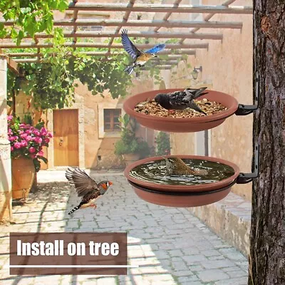 £11.87 • Buy 2XHanging Bird Feeders Bath Tray Plastic Bird Water Drinker Outdoor Garden Decor