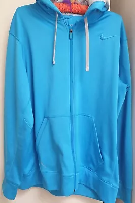 Nike Therma-Fit Men's Size Large Turquoise Blue Full Zip Hoodie VGUC • $25