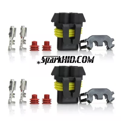 2X Replacement 9006 Female Connectors Plugs Xenon HID Wire Waterproof Seals HB4 • $10.11