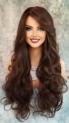 Long Curly Heat Safe Skin Top Wig | Clr Fs4.27 | Gorgeous Sexy | Us Sell 1041 • $59.95