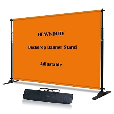 8'x10' Banner Stand Backdrop - Banner Holder With Adjustable Poster Stand • $135.99
