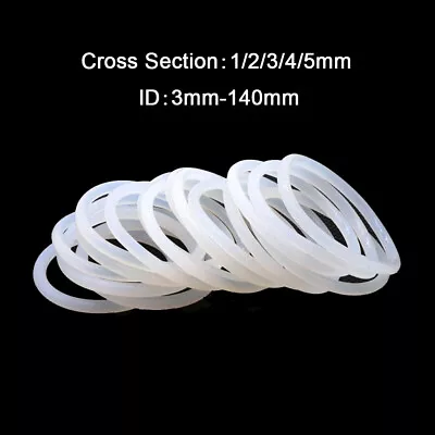 £2.86 • Buy Food Grade Silicone Rubber O Rings Gasket Cross Section 1/2/3/4/5mm ID 3mm-140mm